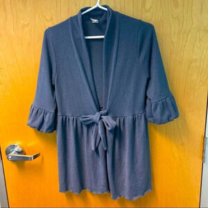HATCH MATERNITY  Sz L Cardigan w/ Bow Closure Peplum Hem